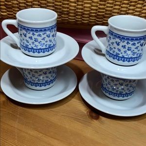 Demitasse Dainty Blue Floral Set